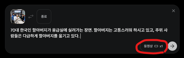 동영상 변환 프롬프트 입력