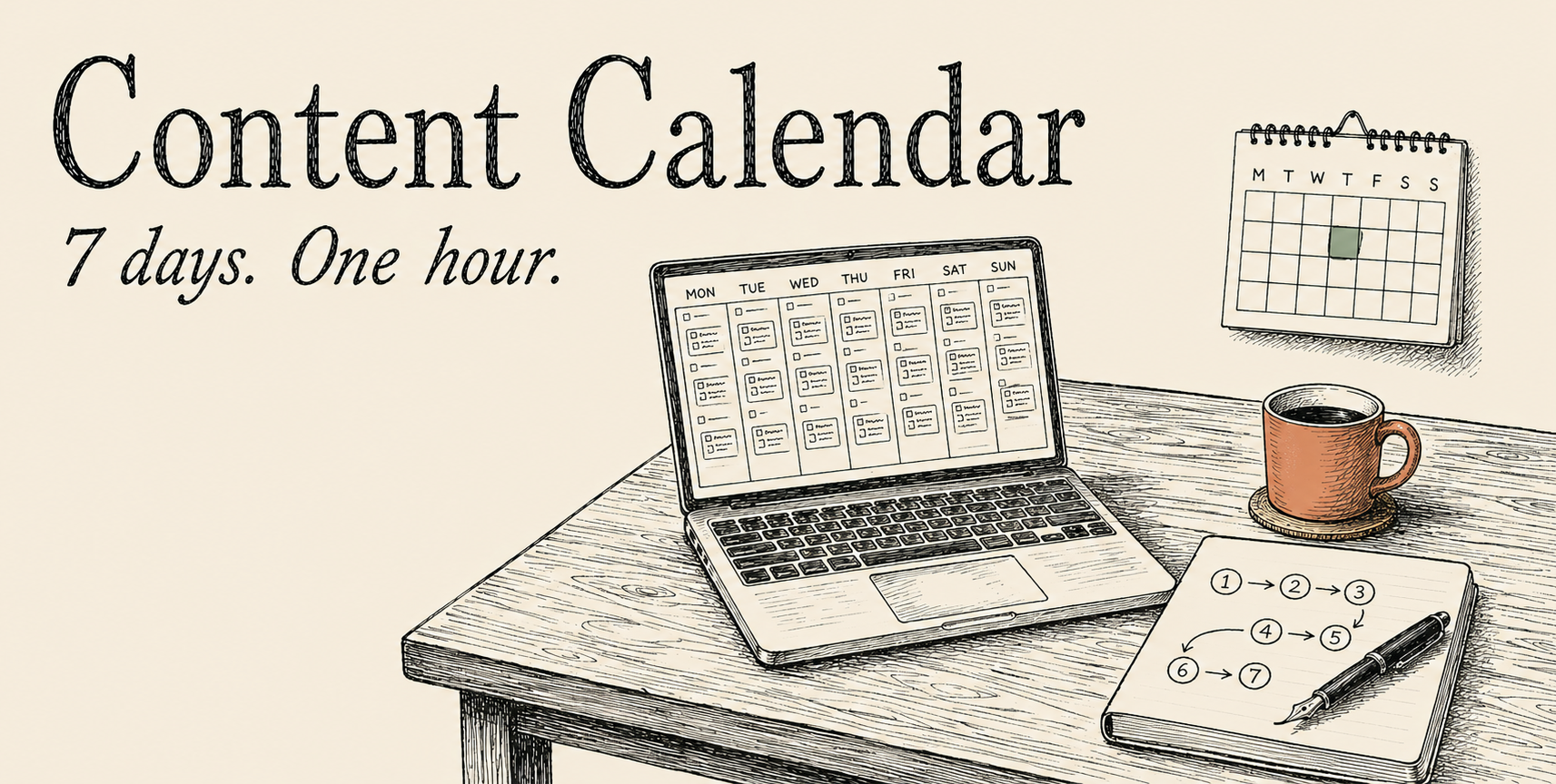 ChatGPT 7-day content calendar 7-step workflow