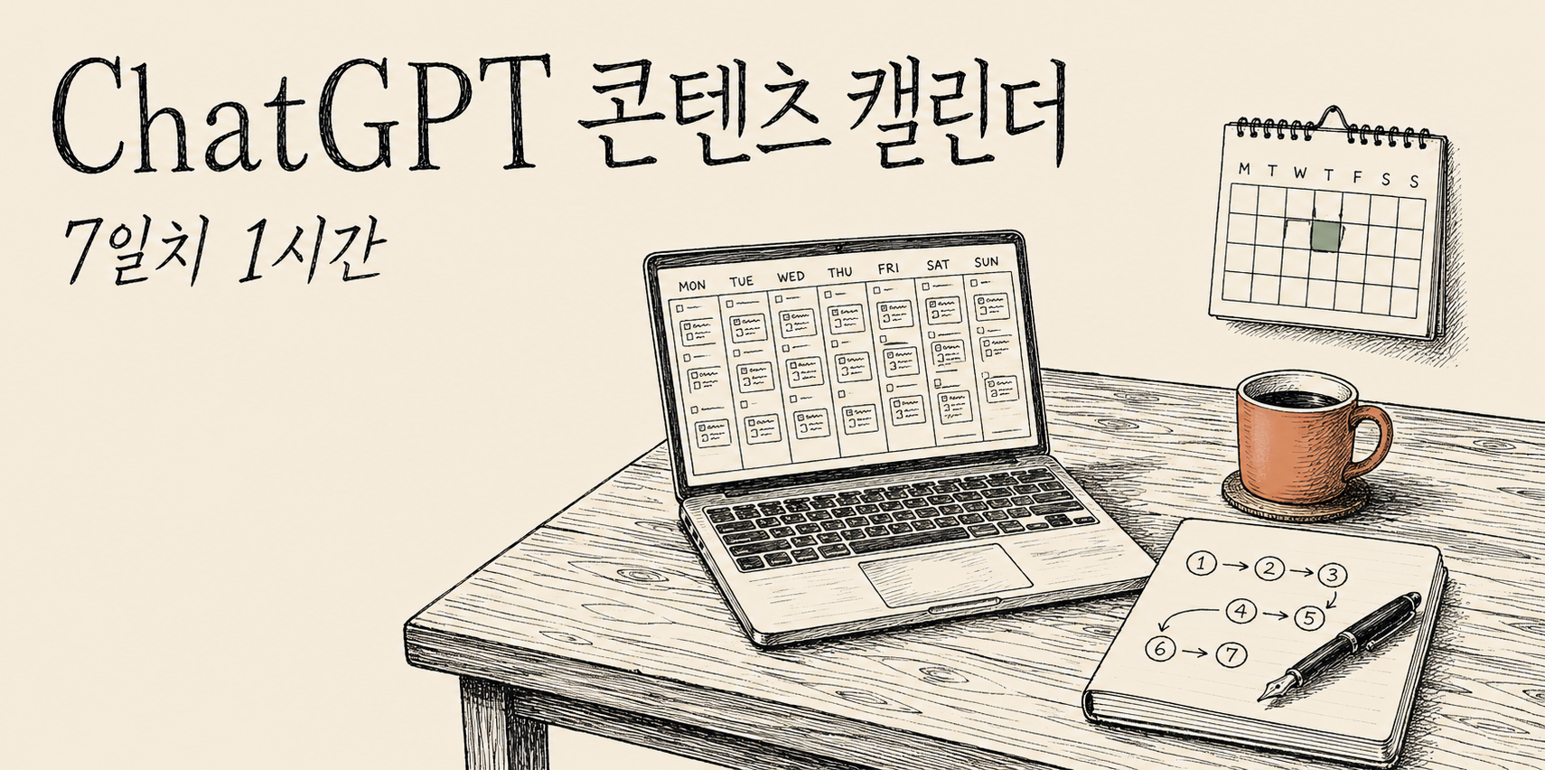 ChatGPT 콘텐츠 캘린더 7단계 워크플로