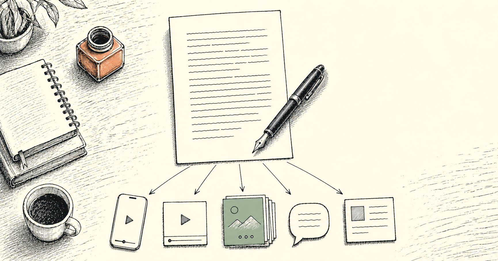 블로그 1편이 5채널로 갈라지는 분기 흐름