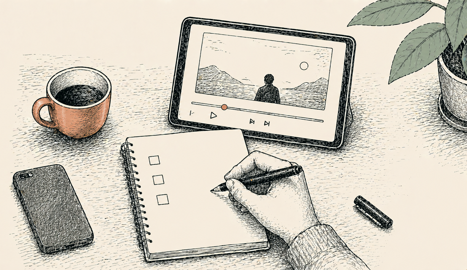 크리에이터 책상 — 긴 영상으로 회귀하는 시간