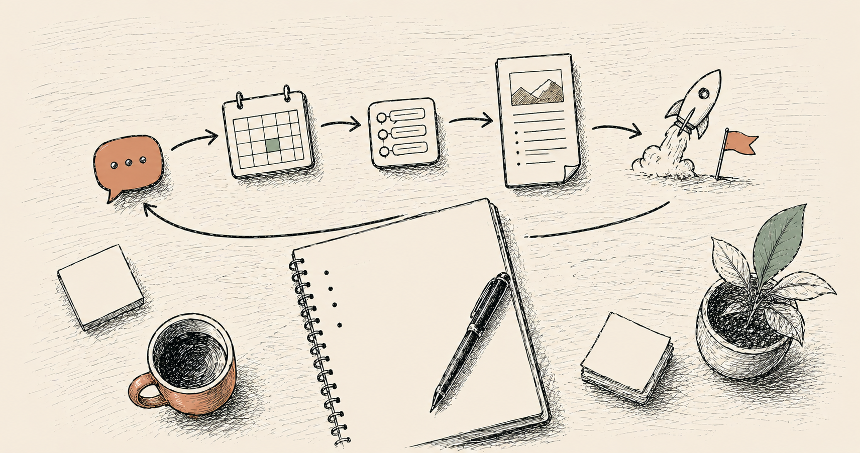 AI 자동화 워크플로 — Slack, Google Workspace, X, 블로그가 한 책상 위에